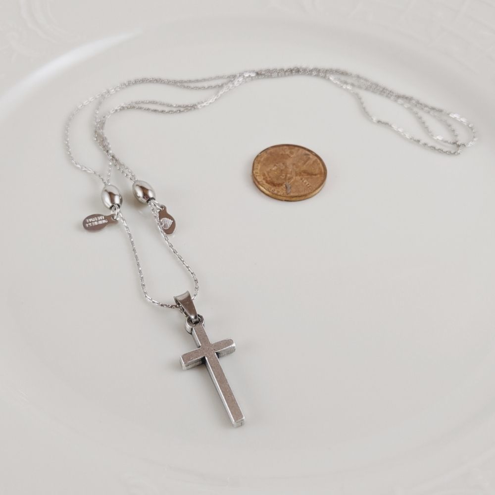 Alex and Ani Rafaelian Silver Cross Adj. Necklace